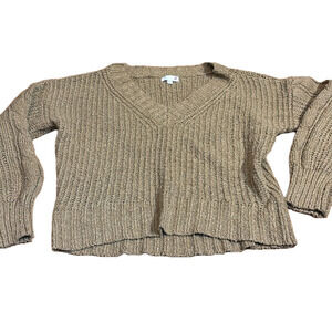 SO long sleeve sweater- tan/brown- size XS
